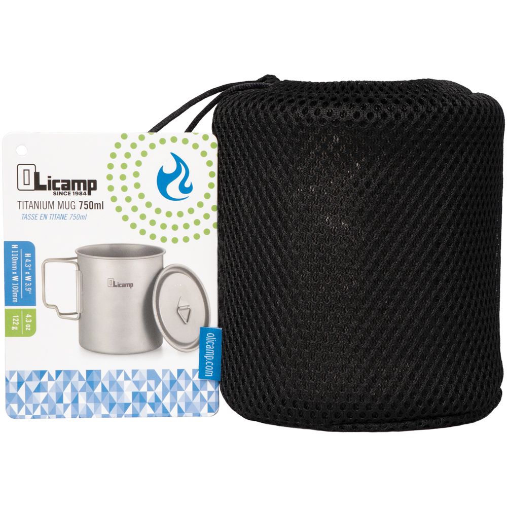 Olicamp Titanium Mug with Lid.  750ml